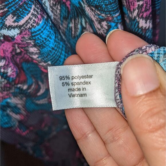 Lane Bryant Fantasy Floral 3/4 Sleeve Square Neck Tiered Fit & Flare Dress 26/28 - Picture 13 of 16